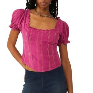 FREE PEOPLE Seratonin Corset Top in Raspberry Sherbert size small New!